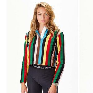 Rowing Blazers Womens Croquet Stripe Cropped Rugby